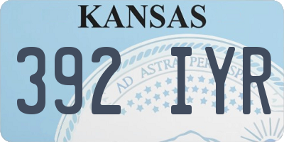 KS license plate 392IYR