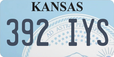 KS license plate 392IYS