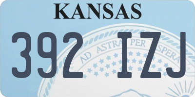 KS license plate 392IZJ