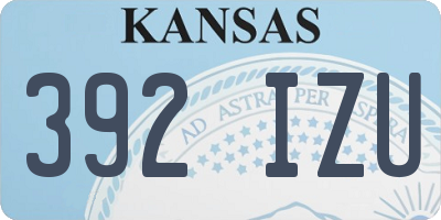 KS license plate 392IZU