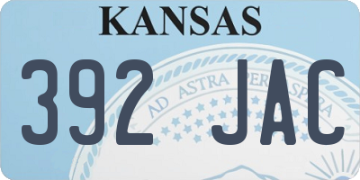 KS license plate 392JAC
