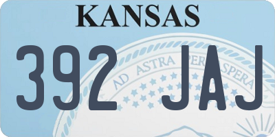 KS license plate 392JAJ