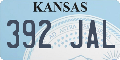 KS license plate 392JAL