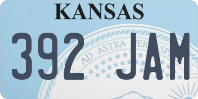 KS license plate 392JAM