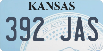 KS license plate 392JAS