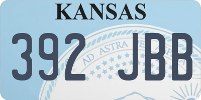 KS license plate 392JBB