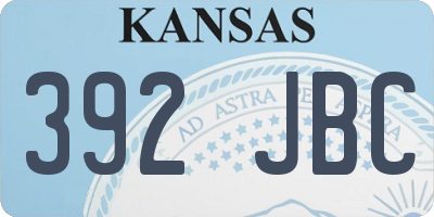 KS license plate 392JBC