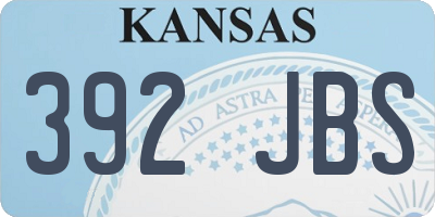 KS license plate 392JBS