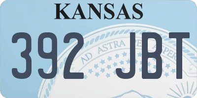 KS license plate 392JBT