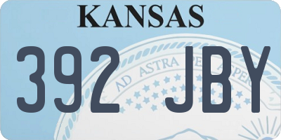 KS license plate 392JBY