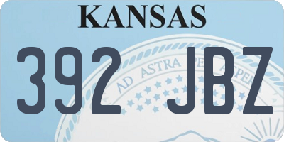 KS license plate 392JBZ
