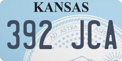 KS license plate 392JCA