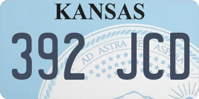KS license plate 392JCD
