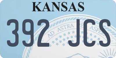 KS license plate 392JCS