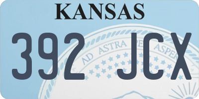 KS license plate 392JCX