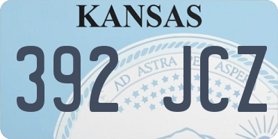 KS license plate 392JCZ