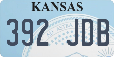 KS license plate 392JDB