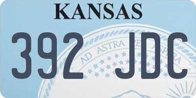 KS license plate 392JDC