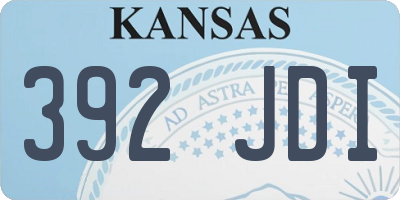 KS license plate 392JDI