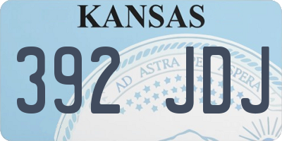 KS license plate 392JDJ