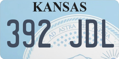 KS license plate 392JDL