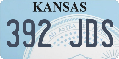 KS license plate 392JDS