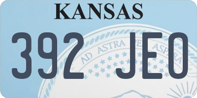 KS license plate 392JEO