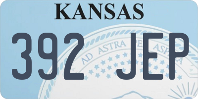 KS license plate 392JEP