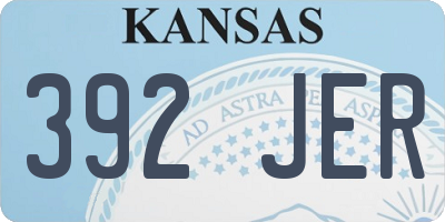 KS license plate 392JER