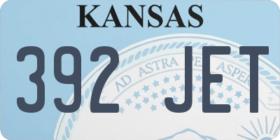 KS license plate 392JET