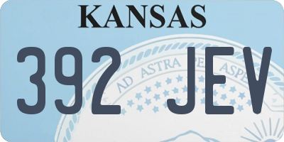 KS license plate 392JEV