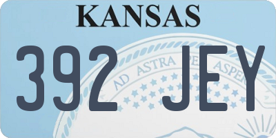 KS license plate 392JEY