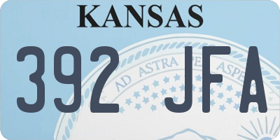 KS license plate 392JFA