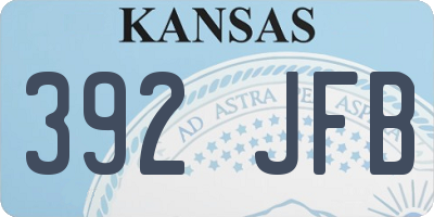 KS license plate 392JFB