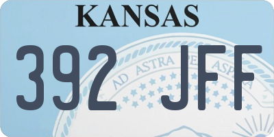 KS license plate 392JFF