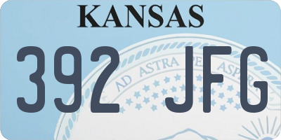 KS license plate 392JFG