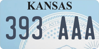 KS license plate 393AAA