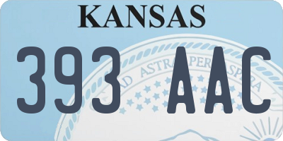 KS license plate 393AAC