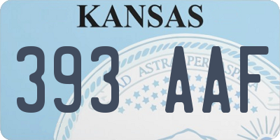 KS license plate 393AAF