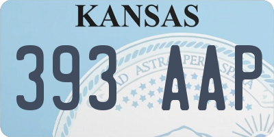 KS license plate 393AAP