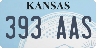 KS license plate 393AAS