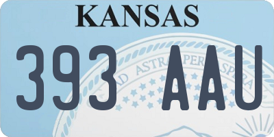KS license plate 393AAU