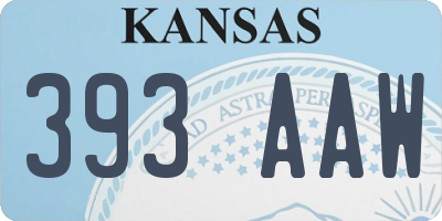 KS license plate 393AAW