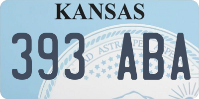 KS license plate 393ABA