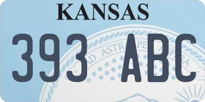 KS license plate 393ABC