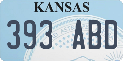 KS license plate 393ABD