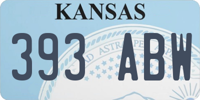 KS license plate 393ABW