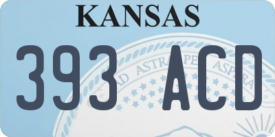 KS license plate 393ACD