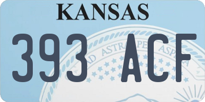 KS license plate 393ACF