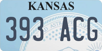 KS license plate 393ACG